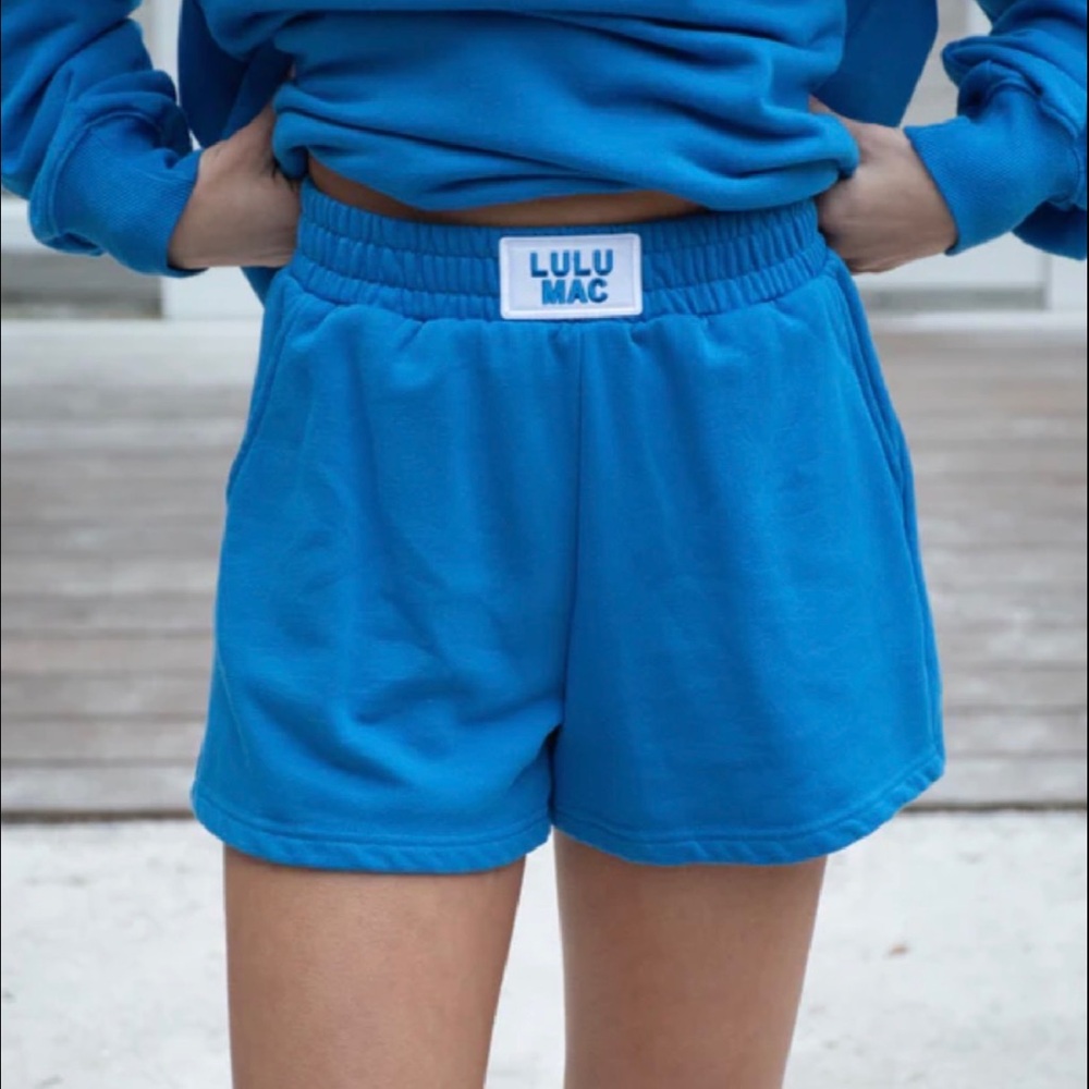 Lulu Mac Bright Blue Terry Cloth Shorts